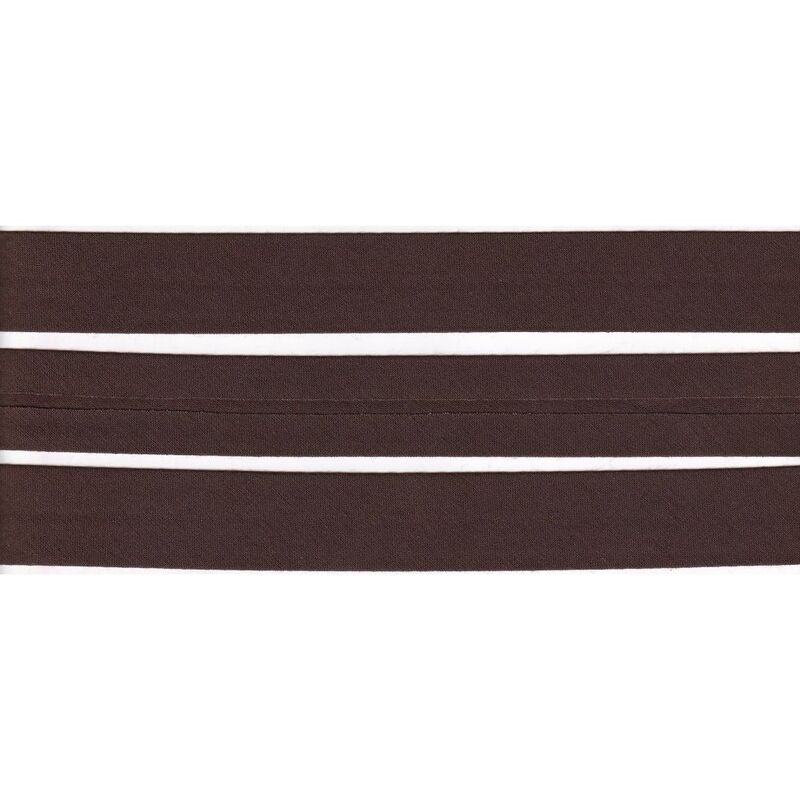 BROWN 25mm Cotton Bias Binding Single Folded, by the Metre