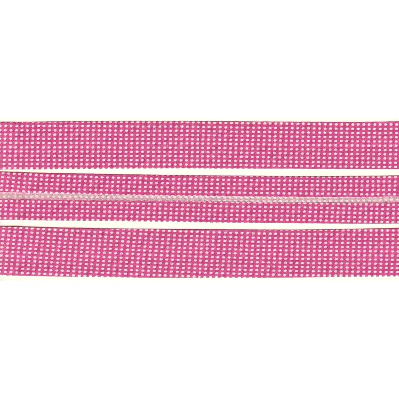 DOTS HOT PINK Print Cotton Bias Binding, 25mm Single Folded By The Metre