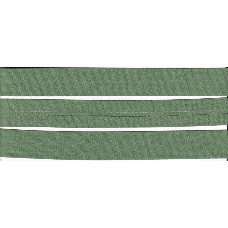 DUSTY GREEN 25mm Cotton Bias Binding Single Folded, by the Metre