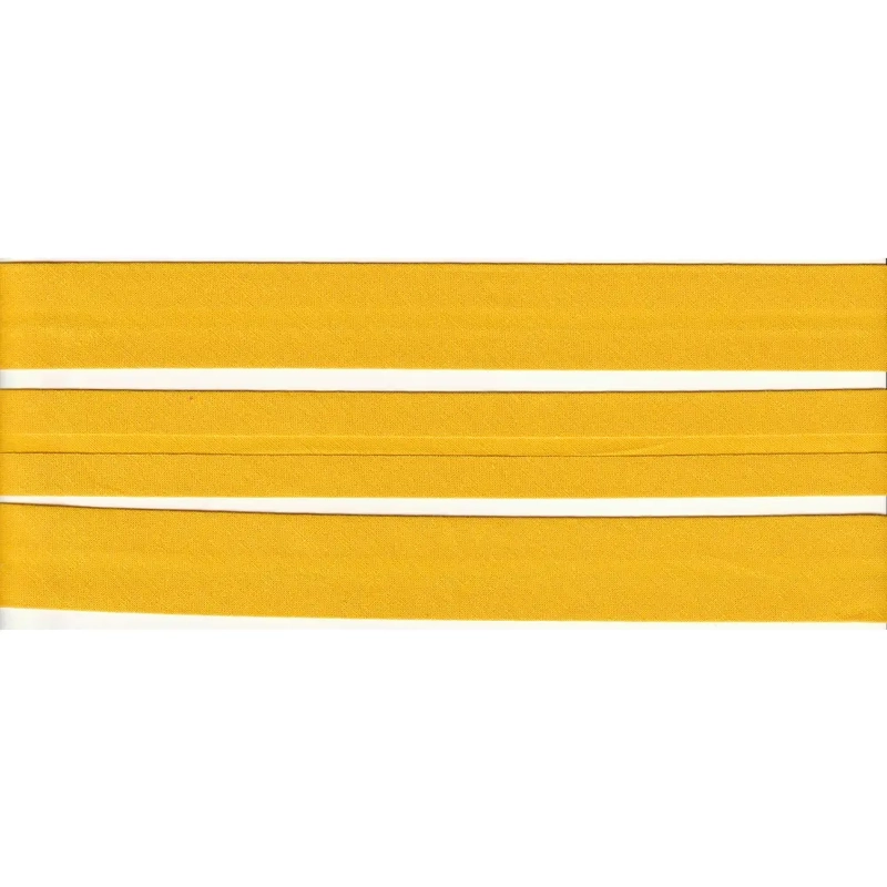 GOLD 25mm Cotton Bias Binding Single Folded, by the Metre