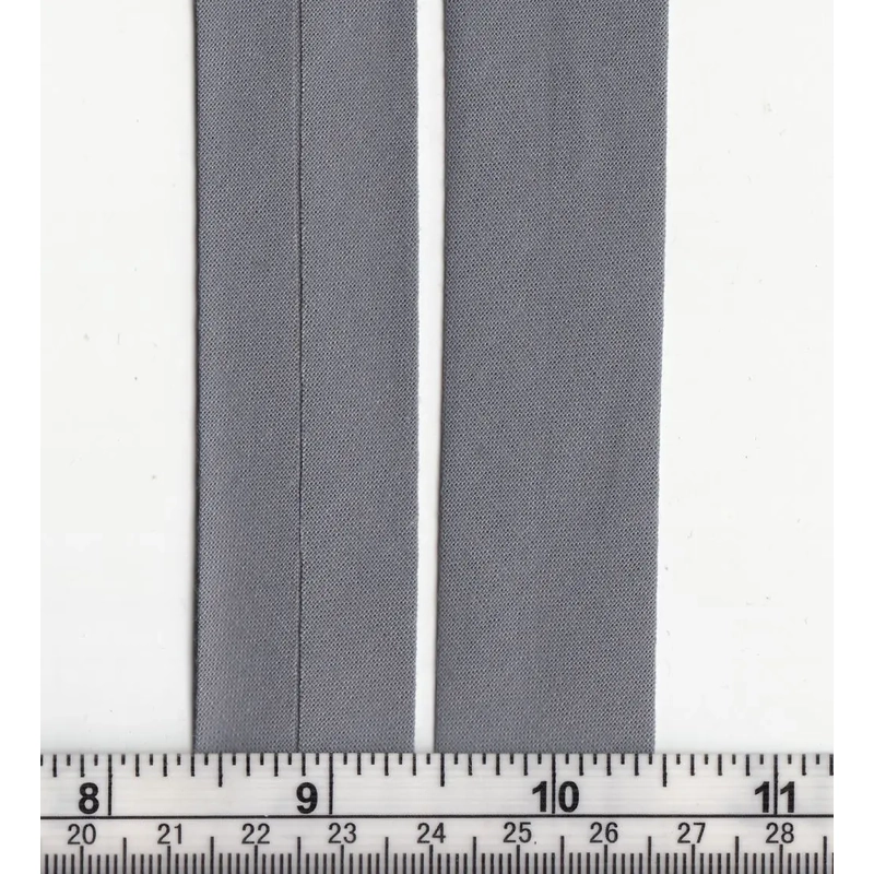 GREY 25mm Cotton Bias Binding Single Folded, by the Metre