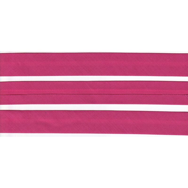 HOT PINK 25mm Cotton Bias Binding Single Folded, by the Metre