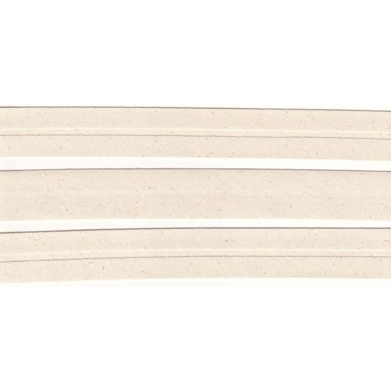 NATURAL SEEDED 25mm Cotton Bias Binding Single Folded, by the Metre