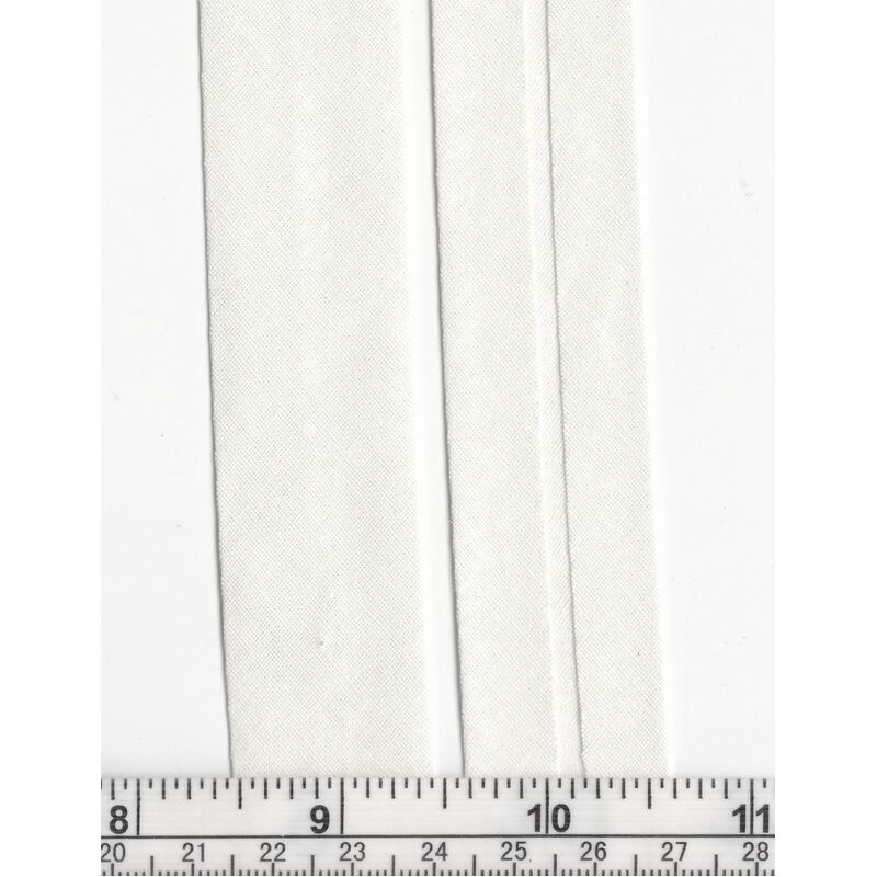 OFF WHITE 25mm Cotton Bias Binding Single Folded, by the Metre