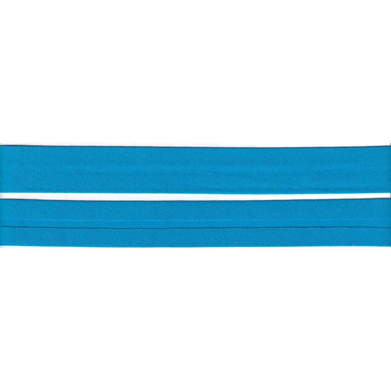 TURQUOISE 25mm Cotton Bias Binding Single Folded, by the Metre