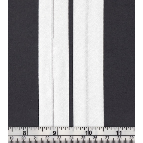 WHITE 25mm Cotton Bias Binding Single Folded Per Metre