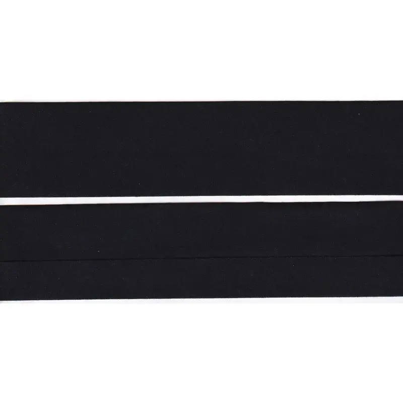 BLACK 50mm Cotton Bias Binding Single Folded, By The Metre