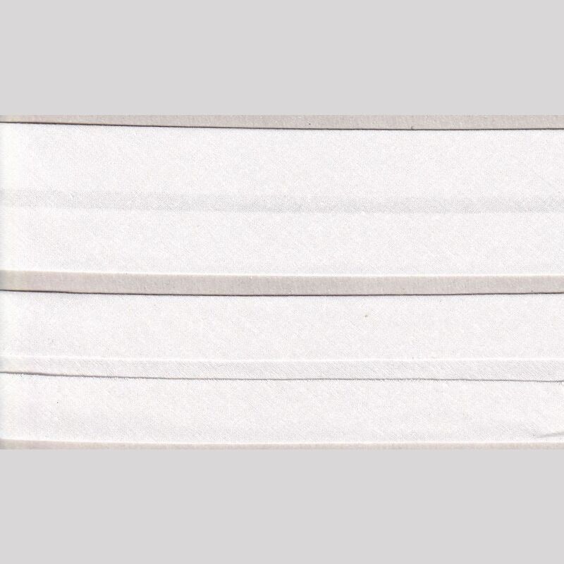 WHITE 50mm Cotton Bias Binding Single Folded, By The Metre