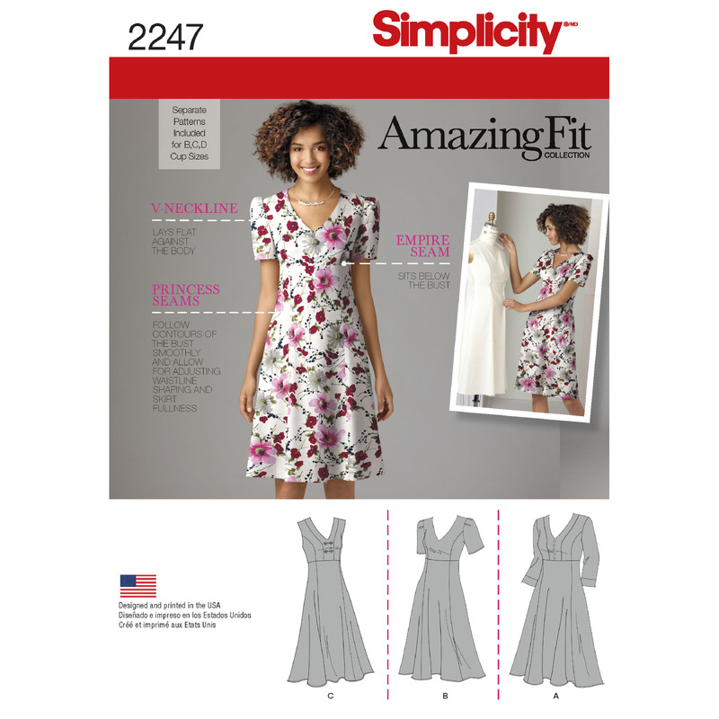 Women's & Plus Size Amazing Fit Dresses Simplicity Sewing Pattern 2247