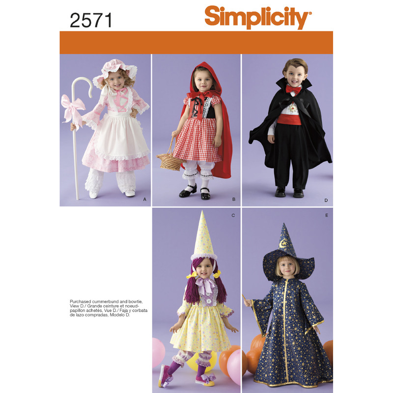 Toddler Costumes Simplicity Sewing Pattern 2571