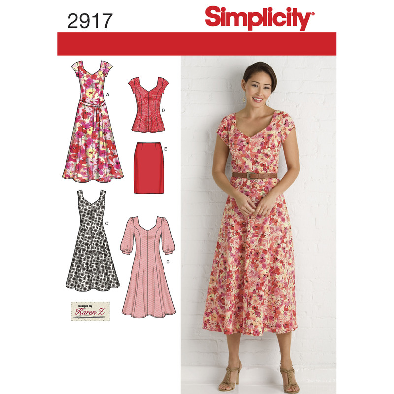 Women's & Plus Size Dresses Simplicity Sewing Pattern 2917