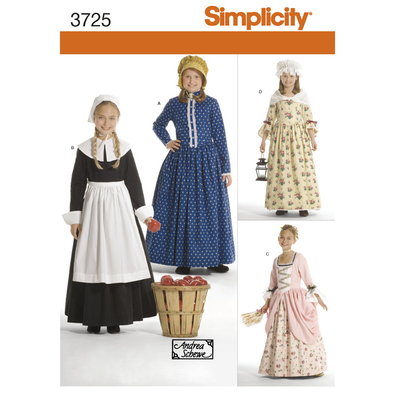 Child & Girl Costumes Simplicity Sewing Pattern 3725