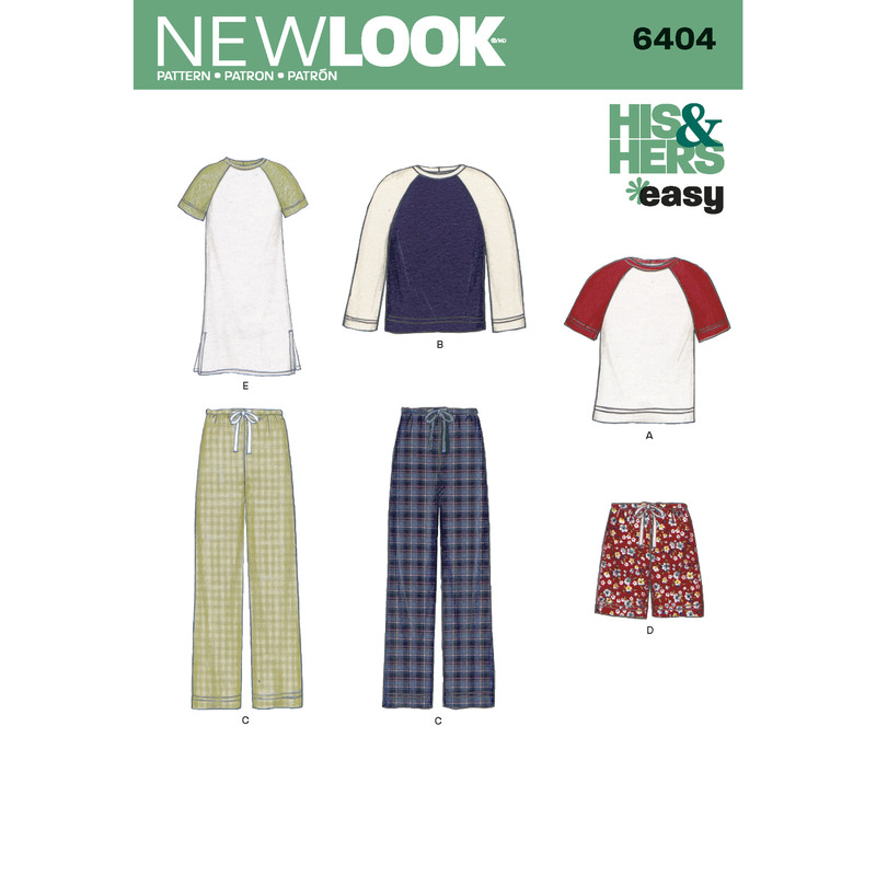 New Look Sewing Pattern 6404 Misses' and Men's Separates