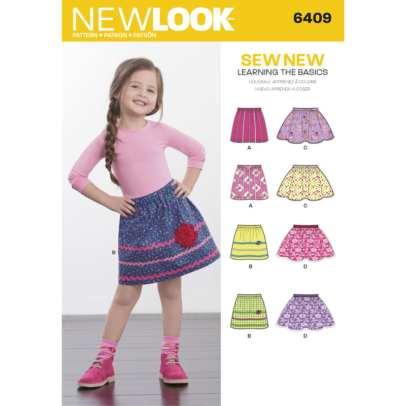 New Look Sewing Pattern 6409 Child's Pull-On Skirts