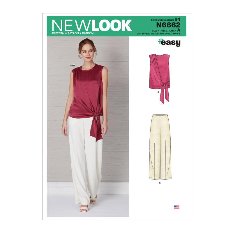 New Look Sewing Pattern N6662 Misses' Drape Top & Wide Leg Pants