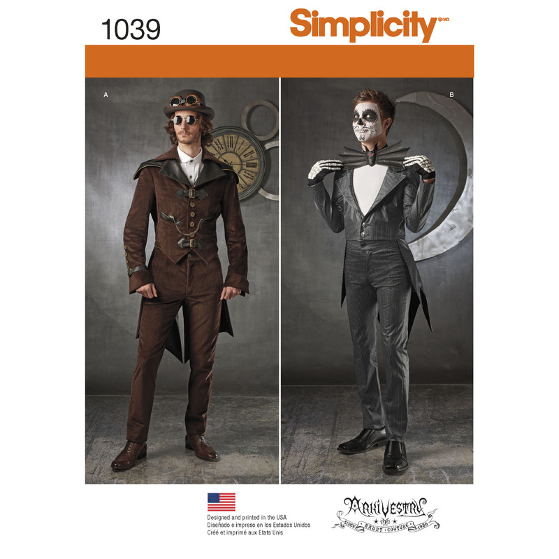 Men's Cosplay Costumes Simplicity Sewing Pattern 1039BB