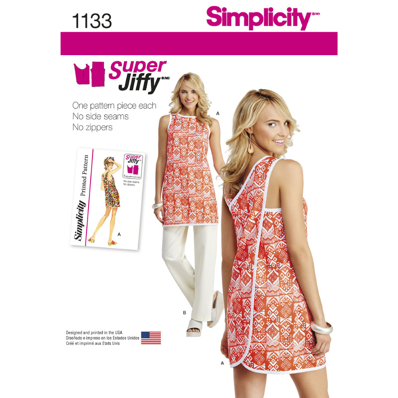 Women's Super Jiffy Tunic and Trousers Simplicity Sewing Pattern 1133