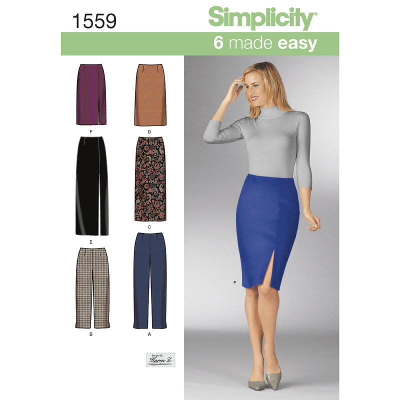 Women's Skirts and Trousers Simplicity Sewing Pattern 1559