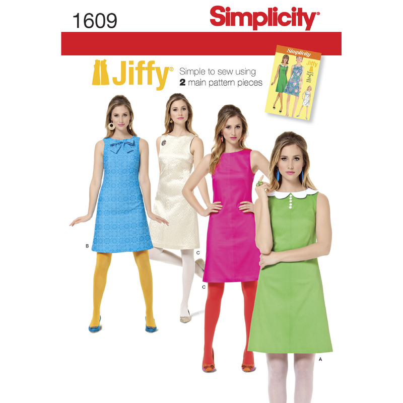 Women's Jiffy 1960's Vintage Dress Simplicity Sewing Pattern 1609