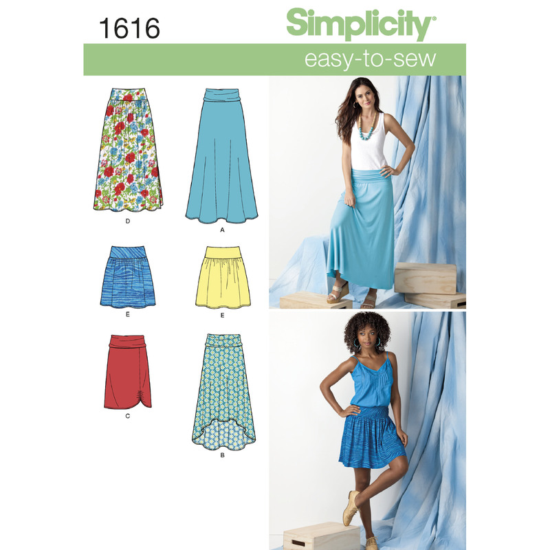 Women's Knit or Woven Skirts Simplicity Sewing Pattern 1616