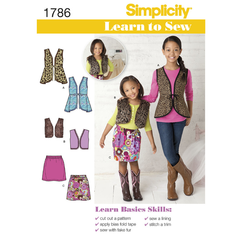 Learn to Sew Child's & Girls' Sportswear Simplicity Sewing Pattern 1786