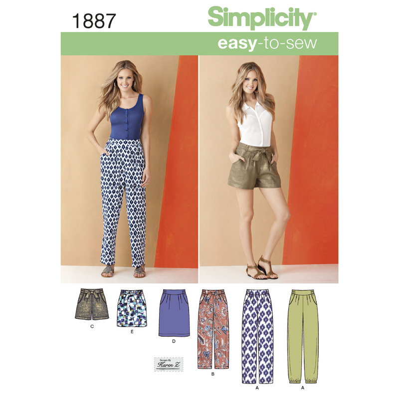 Women's Trousers & Skirts Simplicity Sewing Pattern 1887