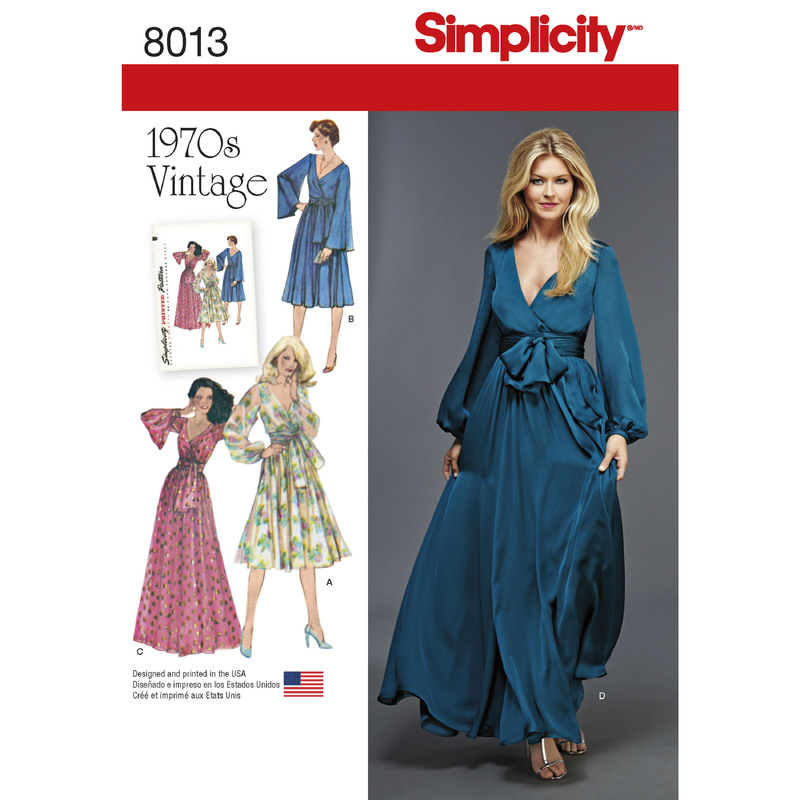 Women's Vintage 1970's Dresses' Simplicity Sewing Pattern 8013