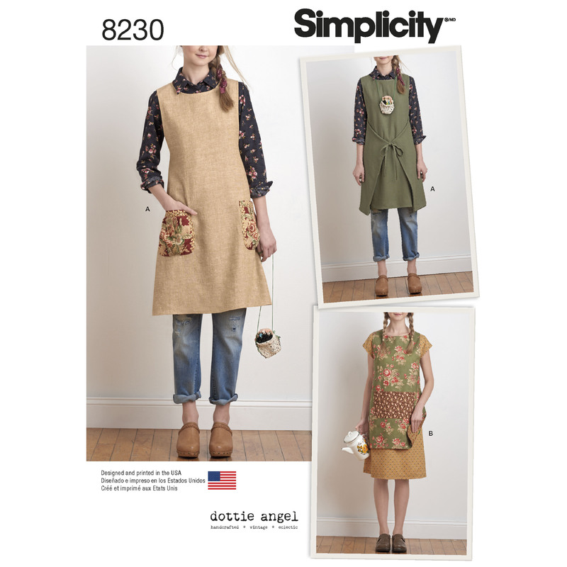 Simplicity Pattern 8230 Women's Dottie Angel Reversible Apron Dress and Tabard Simplicity Sewing Pattern 8230