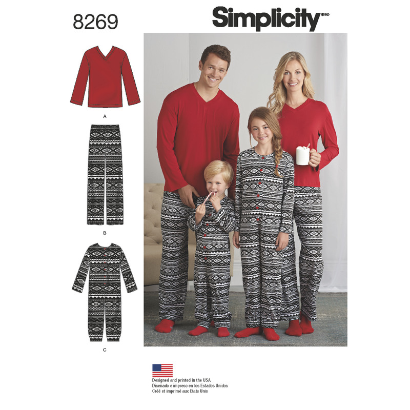 Simplicity Pattern 8269 Child's Girls' and Boys' Jumpsuit and Teens' and Adults' Trousers and Knit Top Simplicity Sewing Pattern 8269