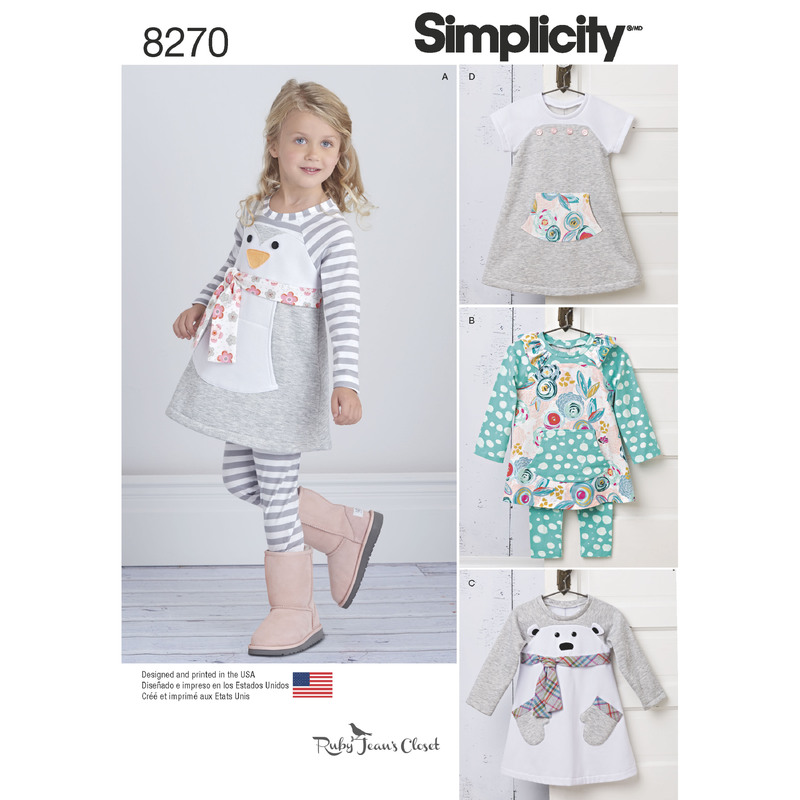 Simplicity Pattern 8270 Toddlers' Knit Sportswear from Ruby Jean's Closet Simplicity Sewing Pattern 8270