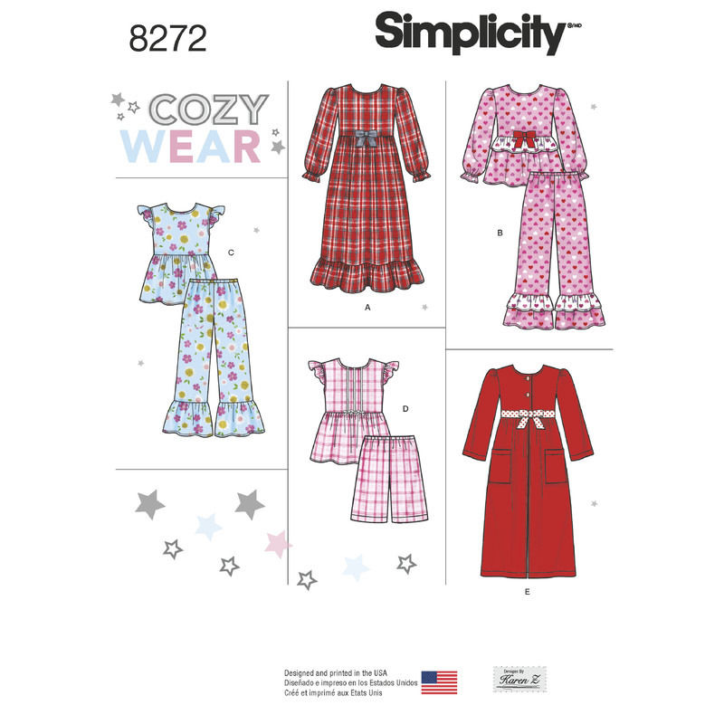 Simplicity Pattern 8272 Child's and Girl's Sleepwear and Robe Simplicity Sewing Pattern 8272