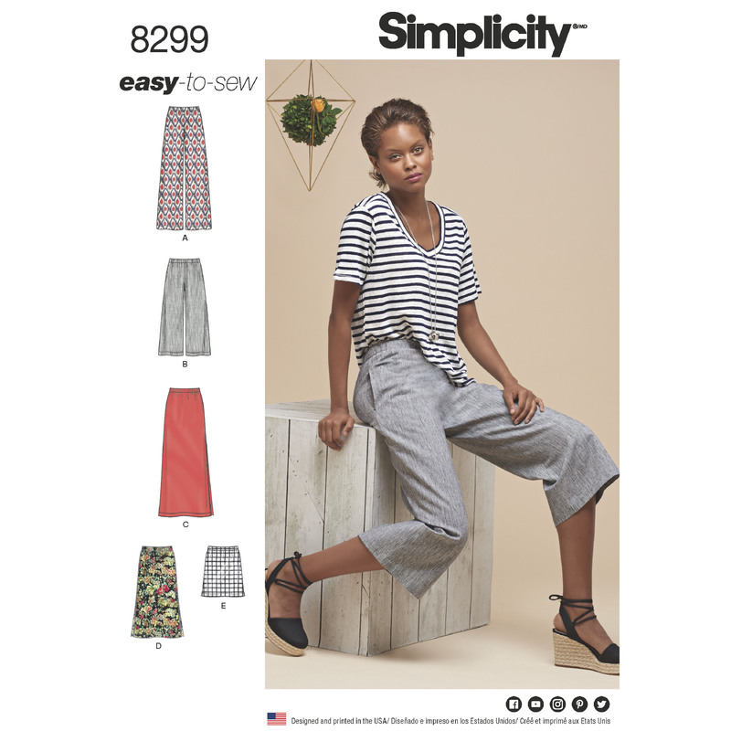 Simplicity Pattern 8299 Women's Skirts or trousers in various lengths Simplicity Sewing Pattern 8299