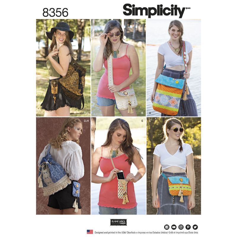 Simplicity Pattern 8356 Festival Bags in Four Sizes Simplicity Sewing Pattern 8356