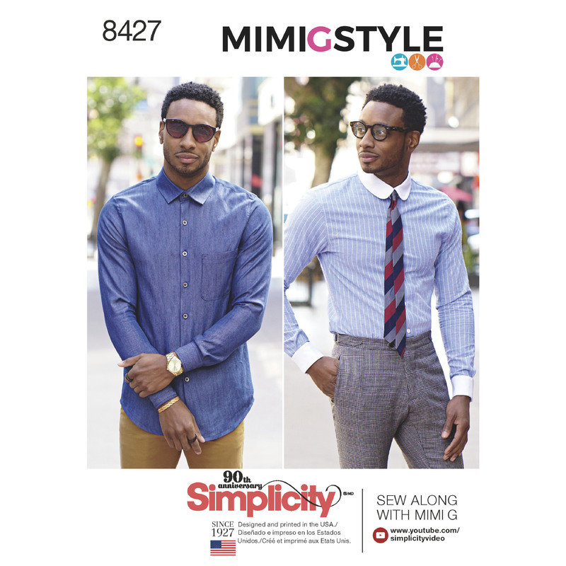 Pattern 8427 Men's Fitted Shirt with Collar & Cuff Variations by Mimi G Simplicity Sewing Pattern 8427