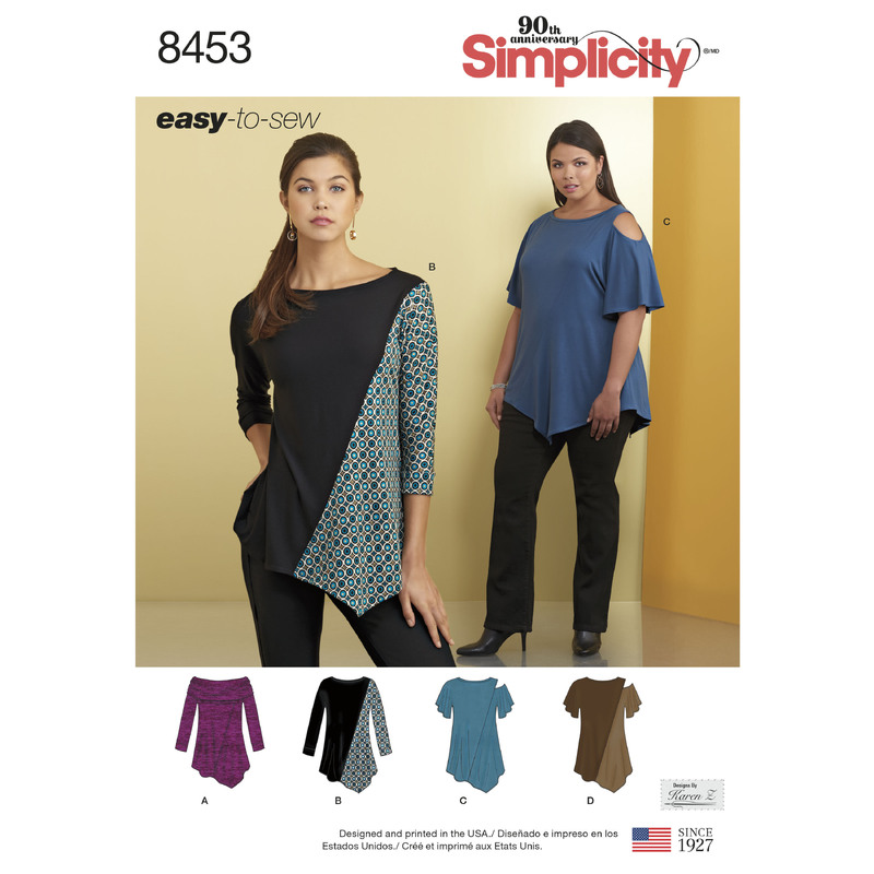 Pattern 8453 Women's Knit Tops Simplicity Sewing Pattern 8453