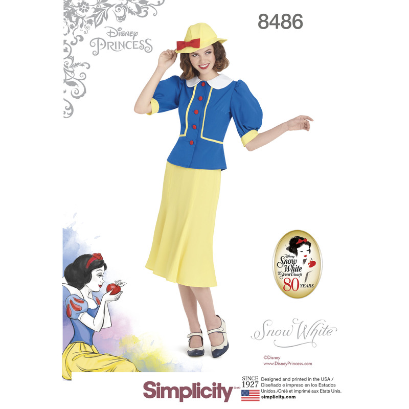 Pattern 8486 Women's 1930's Snow White Dress and Hat Simplicity Sewing Pattern 8486