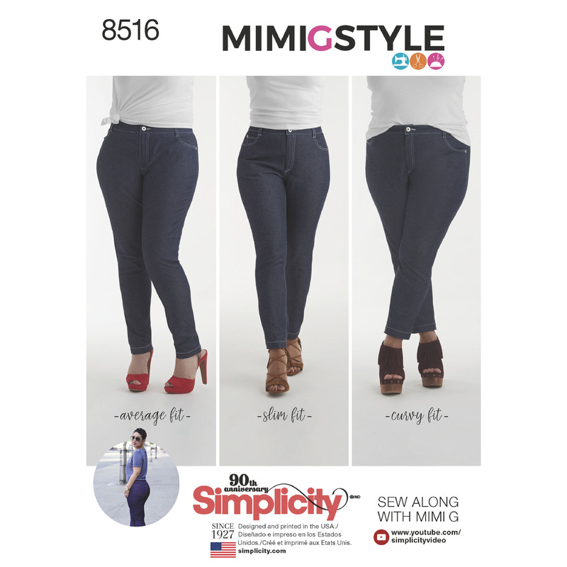 Simplicity Pattern 8516 Misses' Mimi G Skinny Jeans Simplicity Sewing Pattern 8516