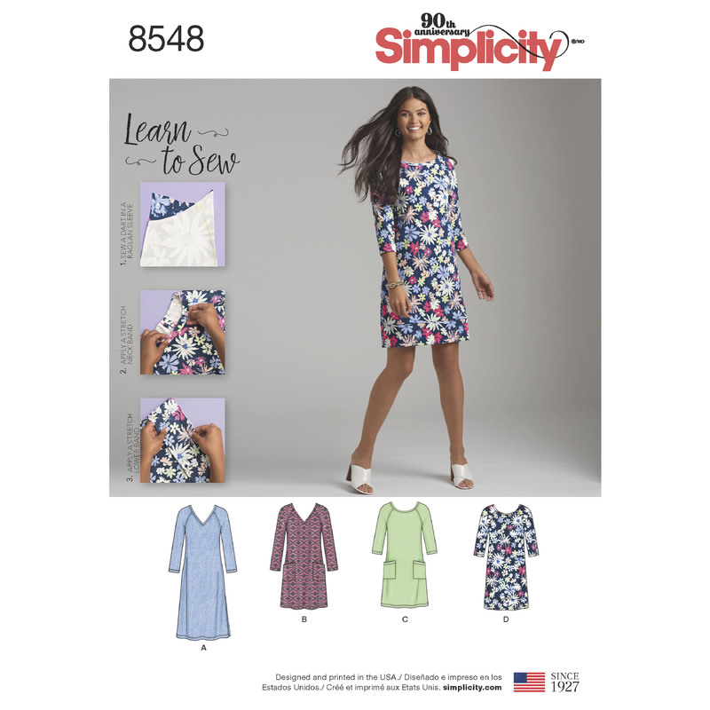 Simplicity Pattern 8548 Women's' Knit Dress Simplicity Sewing Pattern 8548