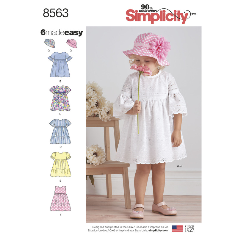 Simplicity Pattern 8563 Toddler Dresses and Hat Simplicity Sewing Pattern 8563