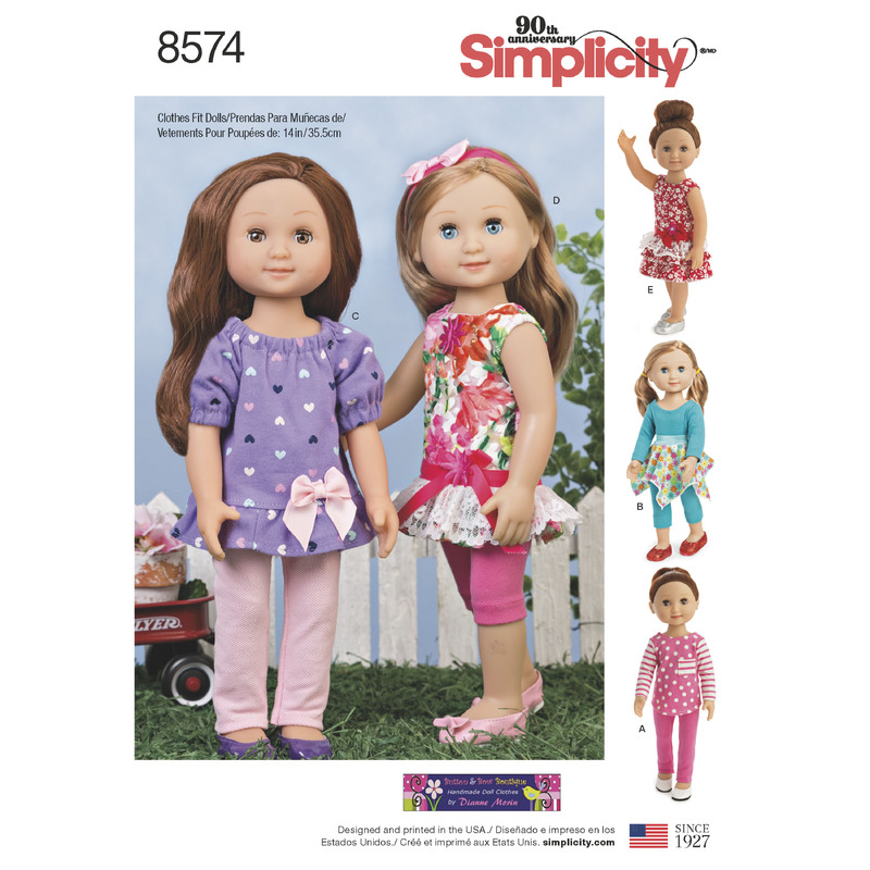 Simplicity Pattern 8574 14" Doll Clothes Simplicity Sewing Pattern 8574