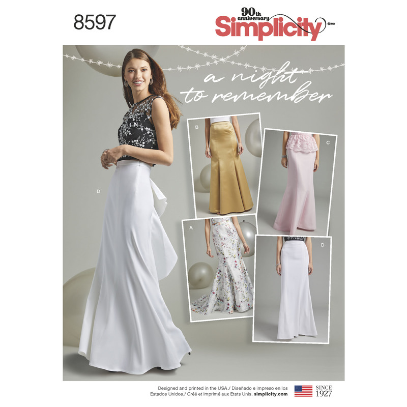 Pattern 8597 Women's Special Occasion Skirts Simplicity Sewing Pattern 8597