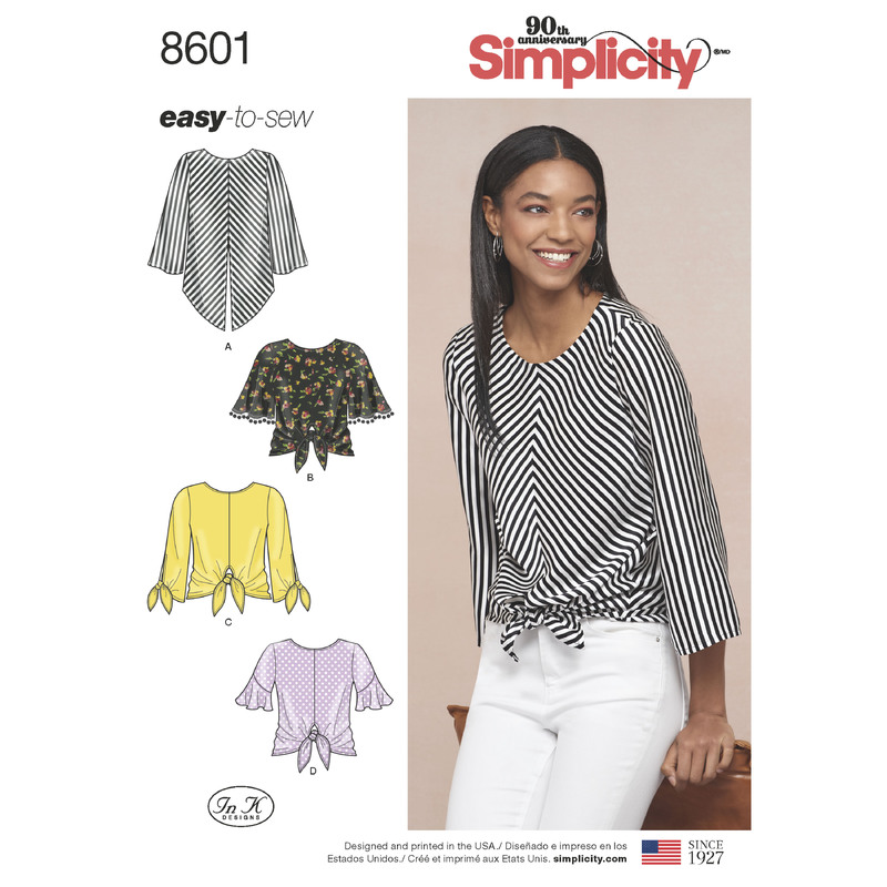 Pattern 8601 Women's Pullover Tops Simplicity Sewing Pattern 8601