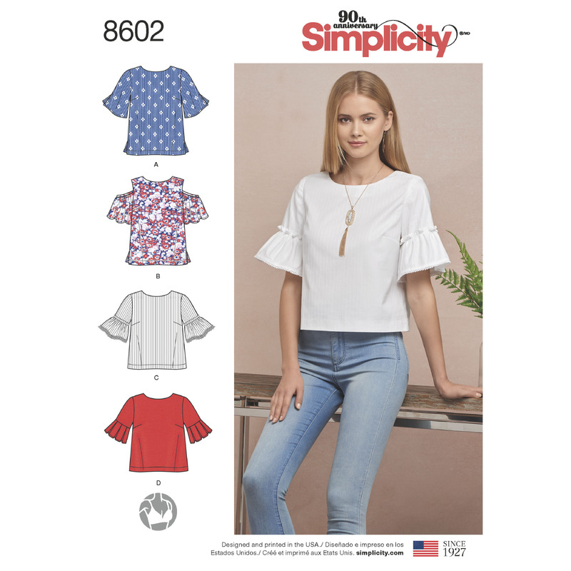 Pattern 8602 Women's Tops in Two Lengths Simplicity Sewing Pattern 8602