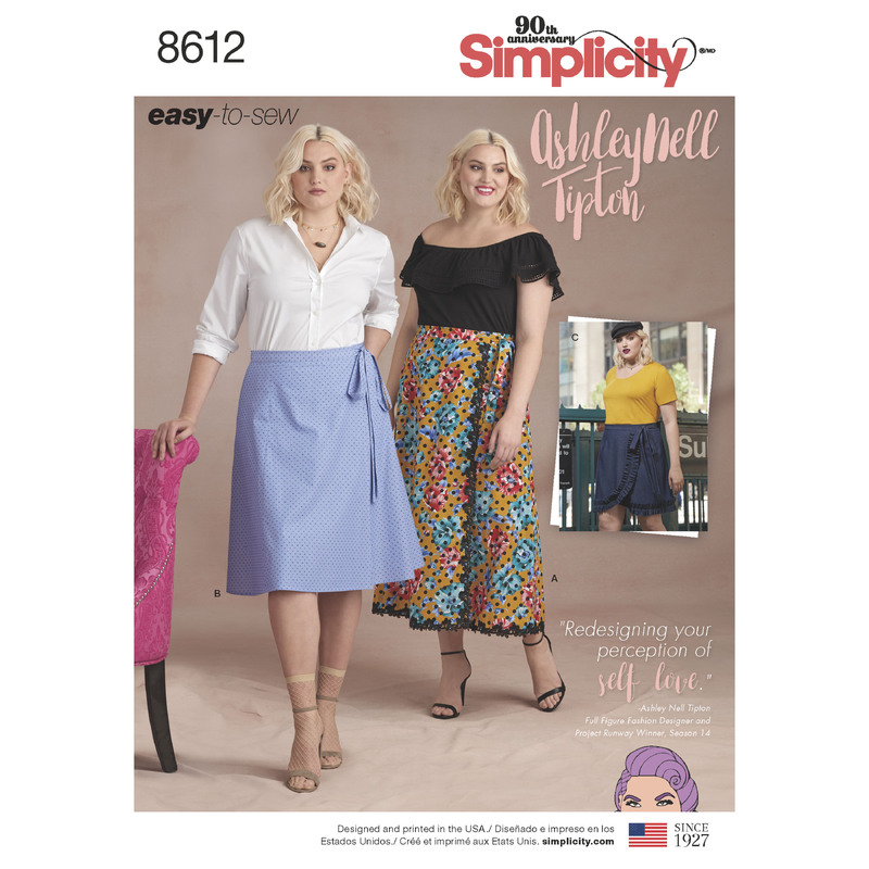 Pattern 8612 Women's Easy Wrap Skirts by Ashley Nell Tiption Simplicity Sewing Pattern 8612