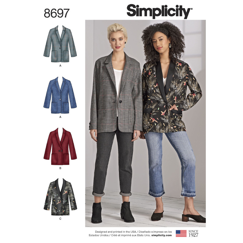 Pattern 8697 Women's / Plus Size Oversized Blazer Simplicity Sewing Pattern 8697