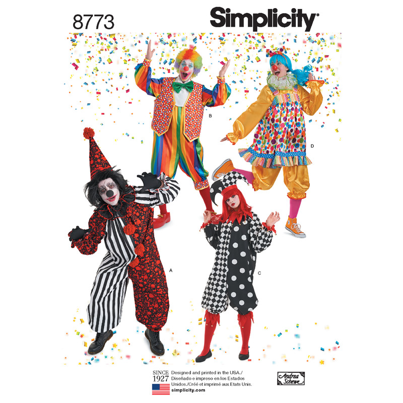 Pattern 8773 Women's, Men's and Teens' Costumes Simplicity Sewing Pattern 8773