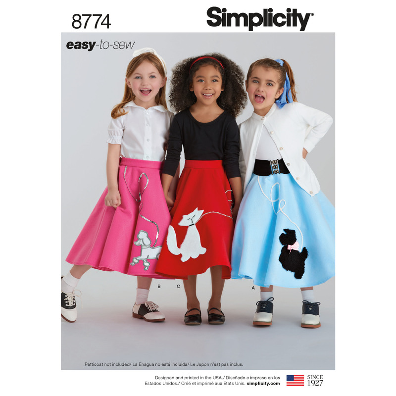 Pattern 8774 Child's and Girls' Costumes Simplicity Sewing Pattern 8774