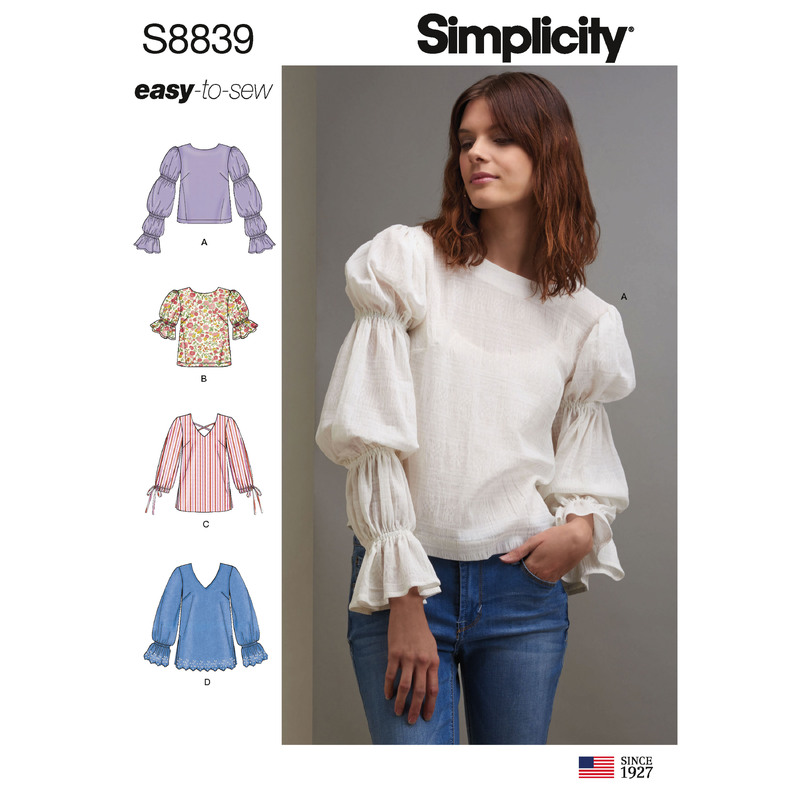 Misses' Pullover Tunic or Tops Sizes 6-14 Simplicity Sewing Pattern 8839