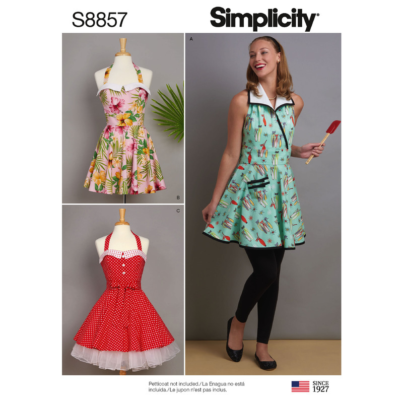 Misses' Aprons Sizes S-M-L Simplicity Sewing Pattern 8857