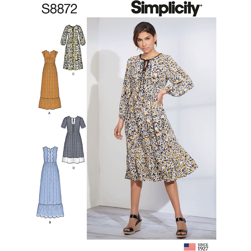 Misses' Pullover Dress Sizes 4-12 Simplicity Sewing Pattern 8872